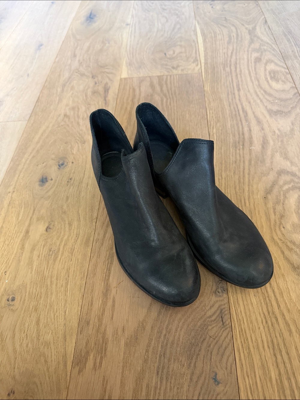 Sorel Black Leather Women's Ankle Booties